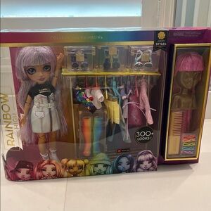 Rainbow Fashion Wardrobe Set with Colorful Outfits